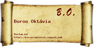Boros Oktávia névjegykártya